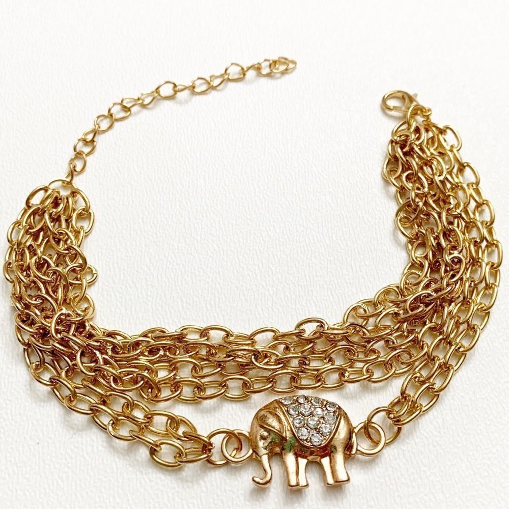 BEAUTIFUL Gold Elephant Bracelet (Q1)